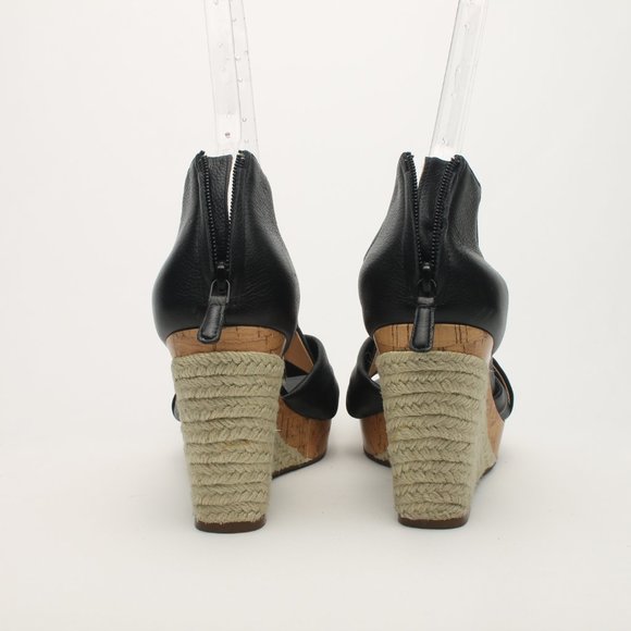 Cole Haan Crisscross Black Wedge Espadrille Sandle size 11B Like New - Picture 8 of 16